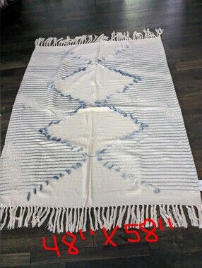 Macy's Cream Rug with Blue Diamond Accent